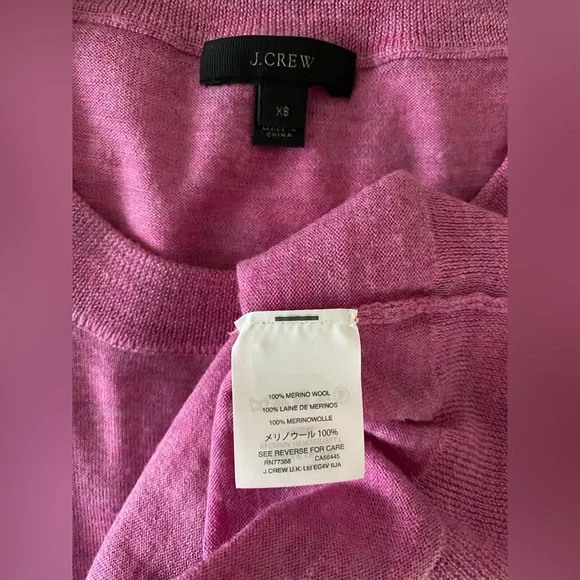 J.Crew Merino Wool Tippi Sweater Pink Berry Melange Classic Quiet Luxury - Sz XS - Picture 4 of 8
